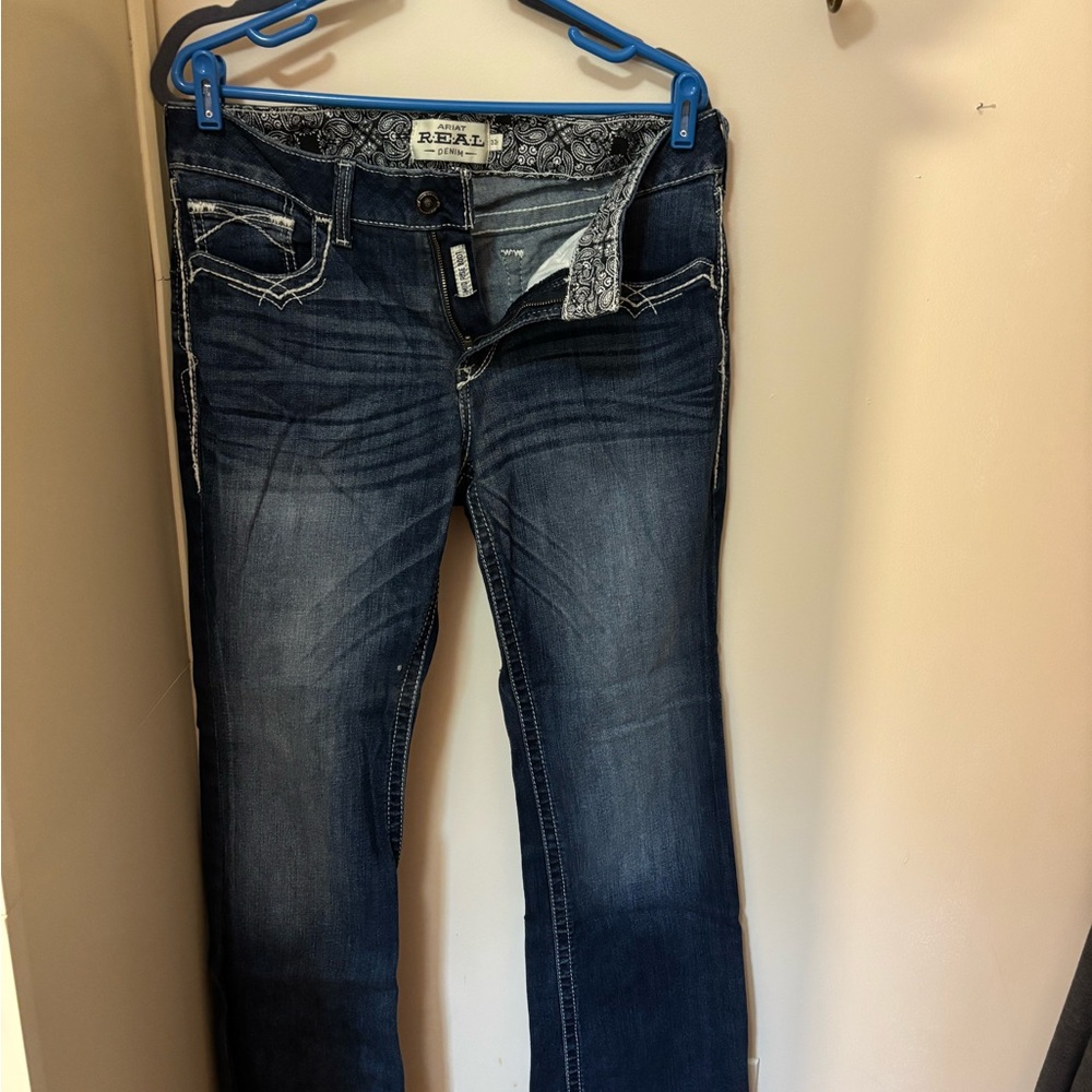 Ariat Blue Boot Cut Jeans with Natural Fading